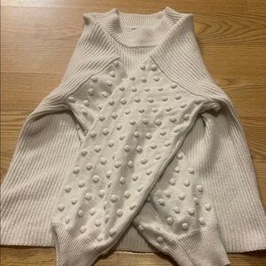 CeCe Cream Textured Sweater